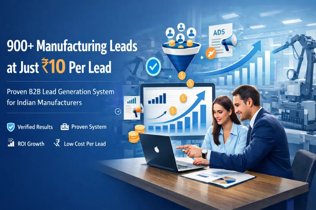 How we generated 900+ manufacturing leads in India at Rs10 per lead (B2B lead generation for manufacturers case study)